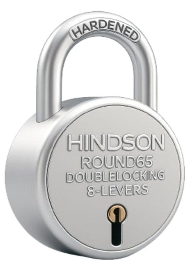 Hindson Round 65 Heavy Duty Padlock with 6 Keys for Home, Office & Gate - Pack of 1 - Image 2